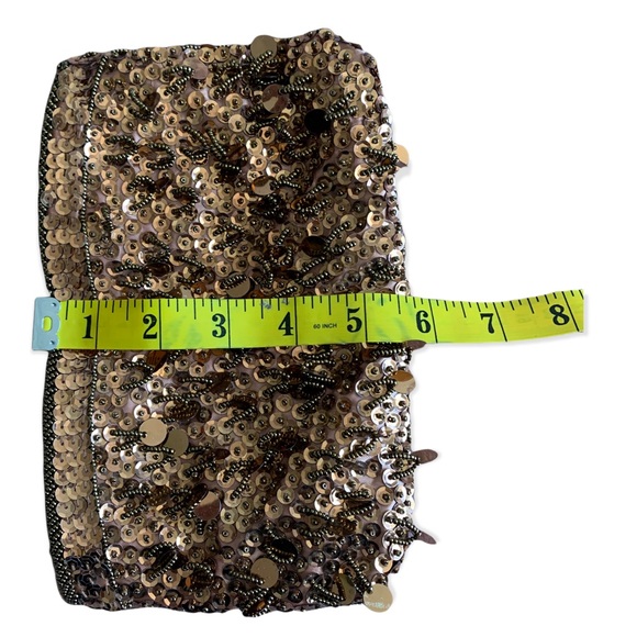 5/$20 Gold sequined small clutch purse wallet - Picture 3 of 6